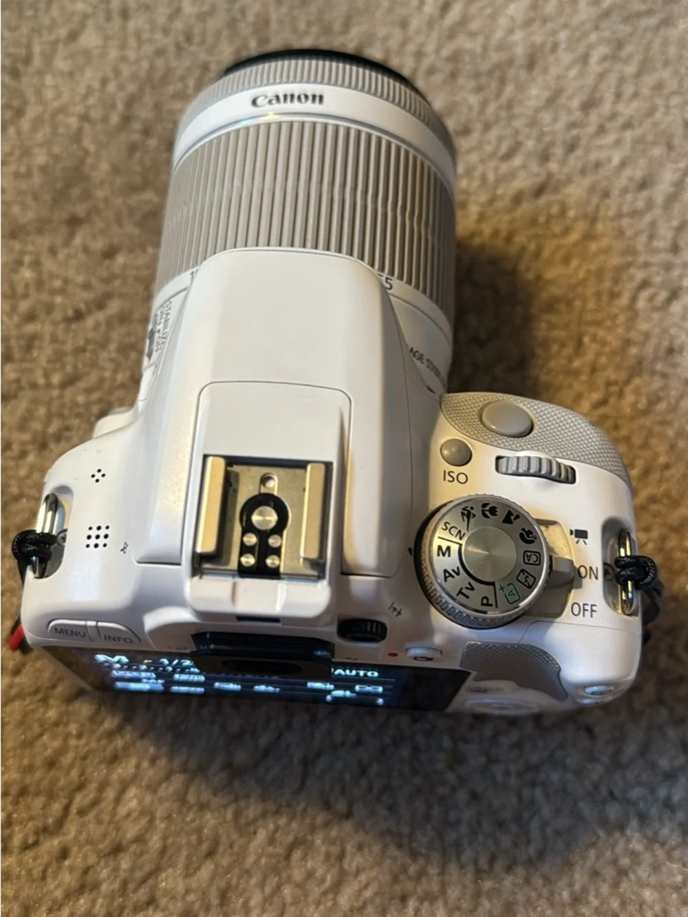 Canon EOS Rebel DSLR Camera in White with 18-55mm Lens